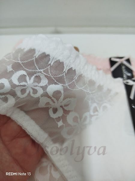 Бавовняні трусики поєднані з ніжни мереживом білі XL 00019 фото